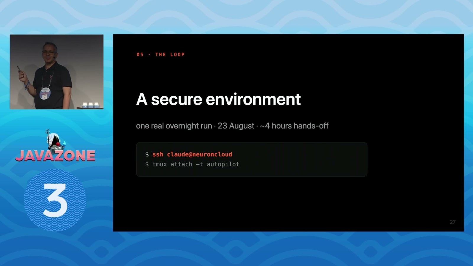 Det sikrede miljøet for natt-kjøring: "ssh claude@neuroncloud"